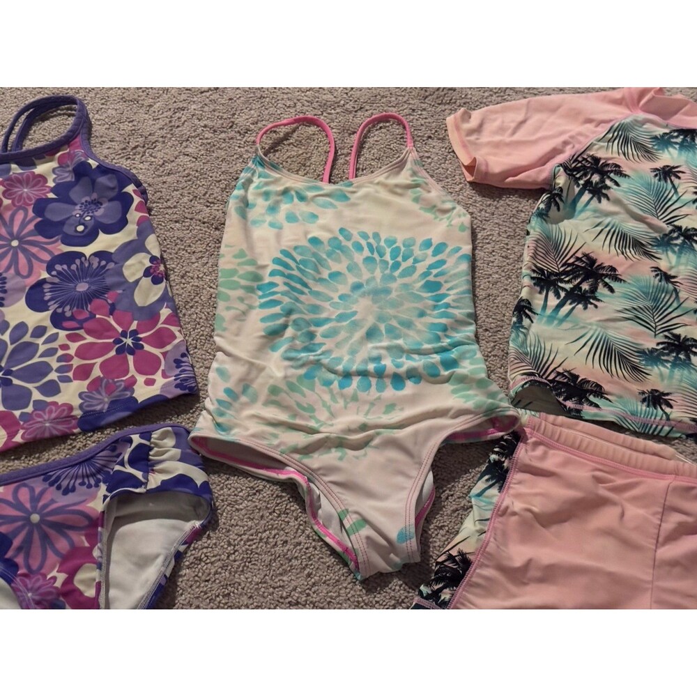 Girl’s Tropical Swimsuit Set (Bundle Of 3) Size 10, Kids Swimwear/Clothing